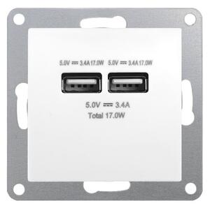 Elhard 2xUSB zásuvka Vera, matná, bílá VZ2132W