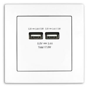 Elhard 2xUSB zásuvka Vera, matná, bílá VZ2132W
