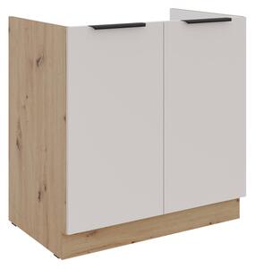 Dolní drezová kuchyňská skříňka Solea 80 ZL 2F BB, Barva: dub artisan / kašmír, Dřez: ano 5903211501623