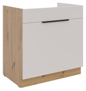 Dolní dřezová kuchyňská skříňka Solea 80 ZL 1S BB, Barva: dub artisan / kašmír, Dřez: ne 5903211473401