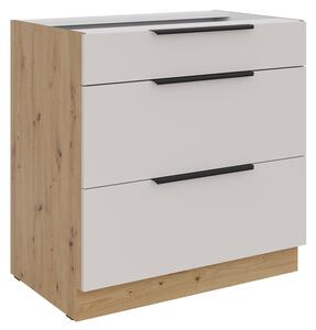 Dolní kuchyňská skříňka Solea 80 D 3S BB, Barva: dub artisan / kašmír 5903211473364