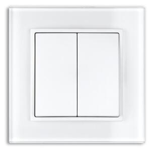 Elhard Vypínač Vera Glass sériový č.5, bílý - kompletní VG5305W