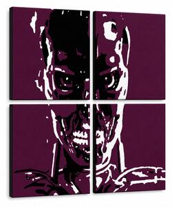 Ručně malovaný obraz POP Art TERMINÁTOR 4 dílný ter - 60x60 cm