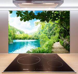 Panel do kuchyně Vodopád v lese pksh-36234695