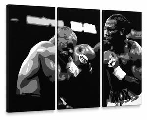 Ručně malovaný obraz POP Art Tyson vs. Lewis, 3dílná krabička - 60x40 cm