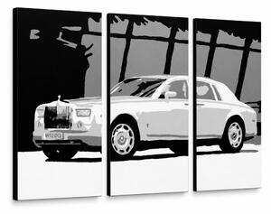 Ručně malovaný POP Art obraz BENTLEY, 3 dílný ohnutý - 120x80 cm