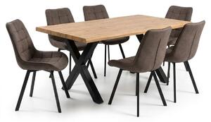 Vikio Jídelní set pro 6 osob 160x90 cm dub-hnědá VJS116-61H