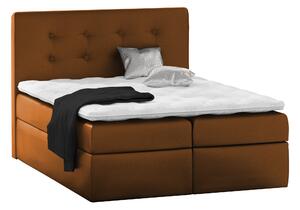 Kontinentální čalouněná postel Nora - Eko-kůže (90x200 cm) Barva látky Eko-kůže: Světle hnědá (03)