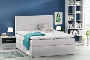 Kontinentální čalouněná postel Nora - Eko-kůže s dekorací (200x200 cm) Barva látky Eko-kůže: Bílá (17)