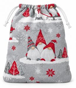 Bellatex Dárkový sáček 29x39 cm Skřítek Červená,Šedá