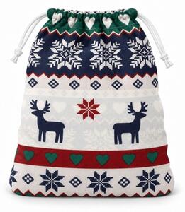 Bellatex Dárkový sáček 29x39 cm Norský vzor Červená,Zelená