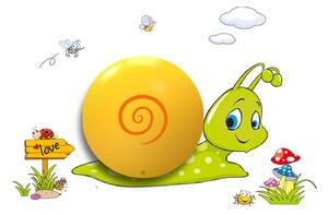 EUlight Dětské nástěnné svítidlo Snail, 1x oranžové plastové stínítko, gr