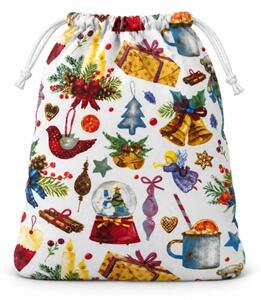 Bellatex Dárkový sáček 29x39 cm Vánoce Bílá,Zelená