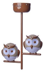 EUlight Dětské stropní svítidlo Owl, 2x hnědé plastové stínítko, br