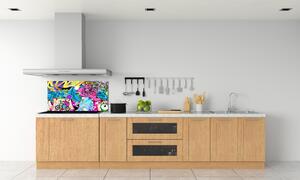 Skleněný panel do kuchynské linky Graffiti pksh-38479152