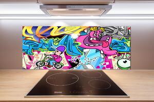 Skleněný panel do kuchynské linky Graffiti pksh-38479152