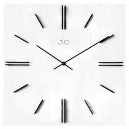 JVD HC45.3 - Moderní bílé hodiny s černými 3D číslicemi