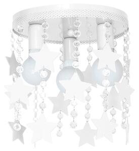 EUlight Dětské stropní svítidlo Star, 1x křišťálové/bílé kovové stínítko, w