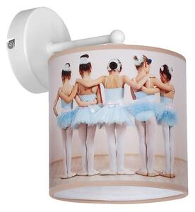 EUlight Dětské nástěnné svítidlo Ballerina, 1x plastové stínítko se vzorem, w