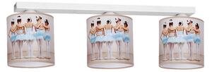 EUlight Dětské stropní svítidlo Ballerina, 3x plastové stínítko se vzorem, w
