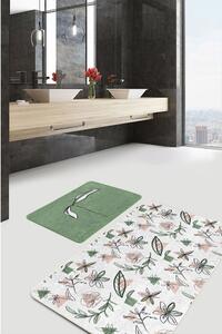 Bílo-zelené koupelnové předložky v sadě 2 ks 60x100 cm – Mila Home