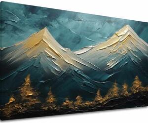 Moderní nástěnná dekorace Golden Mysterious Rock - PREMIUM ART - 60x90 cm