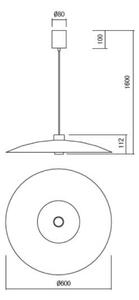 Redo 01-3020-LED Lustr na lanku LARS LED/14W/230V+LED/10W pr.60cm CRI90 oranžová