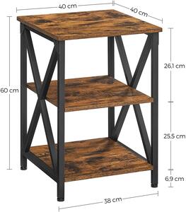 VASAGLE Odkládací stolek Industry - 63x45,8x11,2 cm
