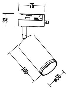 Bodové svítidlo do 1-fázového lištového systému PIPE 1xGU10/10W/230V černá