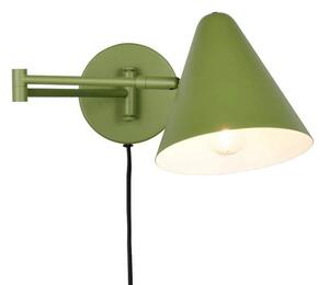 Trio Leuchten 263970115 COSIMA - Nástěnná čtecí lampa na kloubech s kabelem do zásuvky v zelené barvě, 1 x E14 (Zelená nástěnná otočná lampa s kabelem)