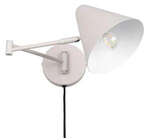 Trio Leuchten 263970176 COSIMA - Nástěnná lampa na kloubech s kabelem do zásuvky v teple šedé barvě, 1 x E14 (Jěmně šedá otočná lampa s kabelem)