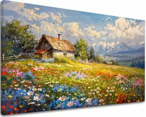 Obraz na plátně Barevná květinová louka | dotaženo rukou umělce - 40x60 cm