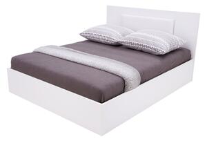 Bílá postel s osvětlením MARSYLIA 160x200 cm