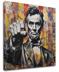 Obraz ABRAHAM LINCOLN - Síla historie | dotaženo rukou umělce - 60x60 cm
