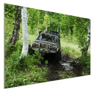 Dekorační panel sklo Jeep v lese pksh-4134018