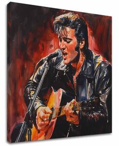 Obraz ELVIS PRESLEY - Ikona na scéně | dotaženo rukou umělce - 60x60 cm