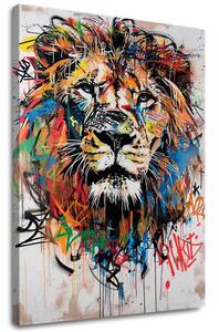 Obraz GRAFFITI LION | Italské plátno - 40x50 cm