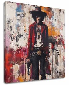 Obraz JIMI HENDRIX - Divoký západ v akrylu | dotaženo rukou umělce - 60x60 cm