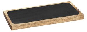Dřevěný servírovací talíř v černo-přírodní barvě 30x15 cm – Wenko