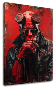Obraz HELLBOY : Infernal Warrior | dotaženo rukou umělce - 60x90 cm