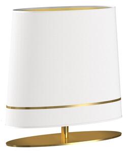 Stolní lampa Bootes, 1x bílé/zlaté textilní stínítko, g