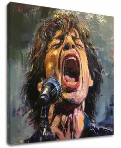 Obraz MICK JAGGER - Legenda na pódiu | dotaženo rukou umělce - 60x60 cm