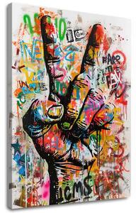 Obraz PEACE HAND | Italské plátno - 40x50 cm