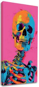 Obraz NEON SKELETON na plátně | dotaženo rukou umělce - 40x80 cm