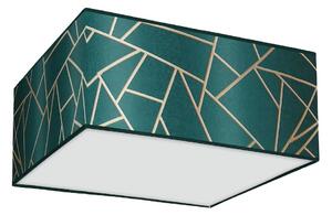 EUlight Stropní svítidlo Ziggy Square, 1x zelené/zlaté textilní stínítko, (bílé plexisklo), (40 cm)