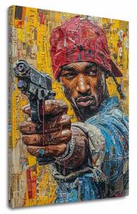 Obraz TUPAC SHAKUR - Rapový gangster | dotaženo rukou umělce - 60x90 cm