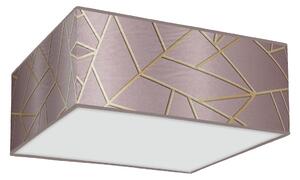 Stropní svítidlo Ziggy Square, 1x růžové/zlaté textilní stínítko, (bílé plexisklo), (50 cm)