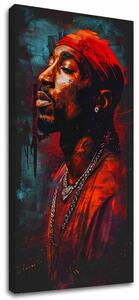 Obraz TUPAC SHAKUR - Ikona za mikrofonem | dotaženo rukou umělce - 50x100 cm