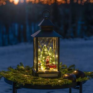 LED dekorační lucerna Santa Claus černá IP44 32cm