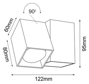 Brosline 2292 - Nástěnné bodové svítidlo CUBE 1xGU10/10W/230V černá